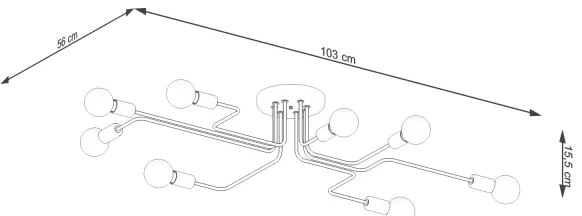 Sollux SL.1444 - Felületre szerelhető csillár VECTOR 8xE27/15W/230V fehér
