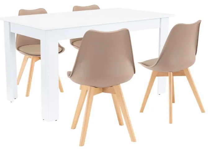 Zara 4+1 étkező garnitúra bézs-fehér