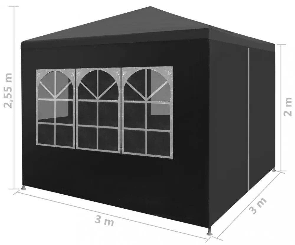 antracitszürke partisátor 3 x 3 m