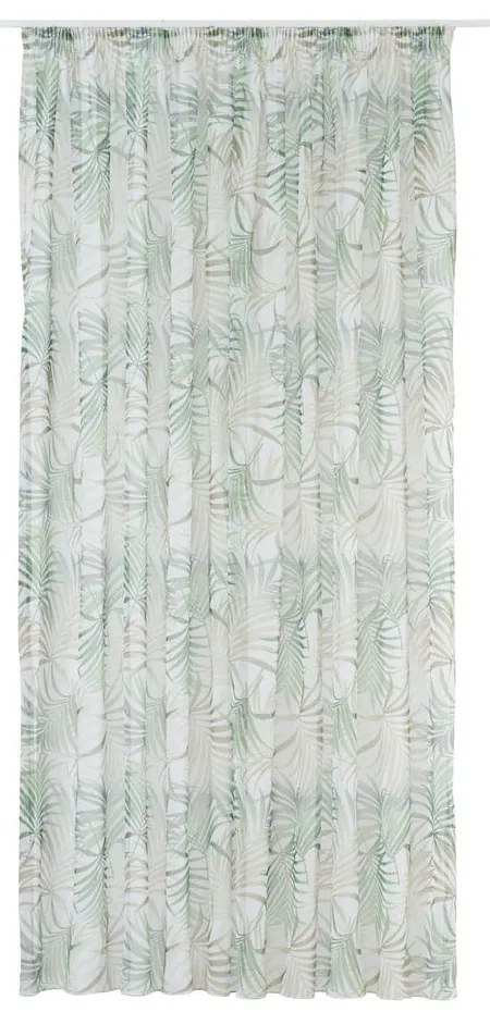 Zöld-bézs átlátszó függöny 300x260 cm Palmas – Mendola Fabrics