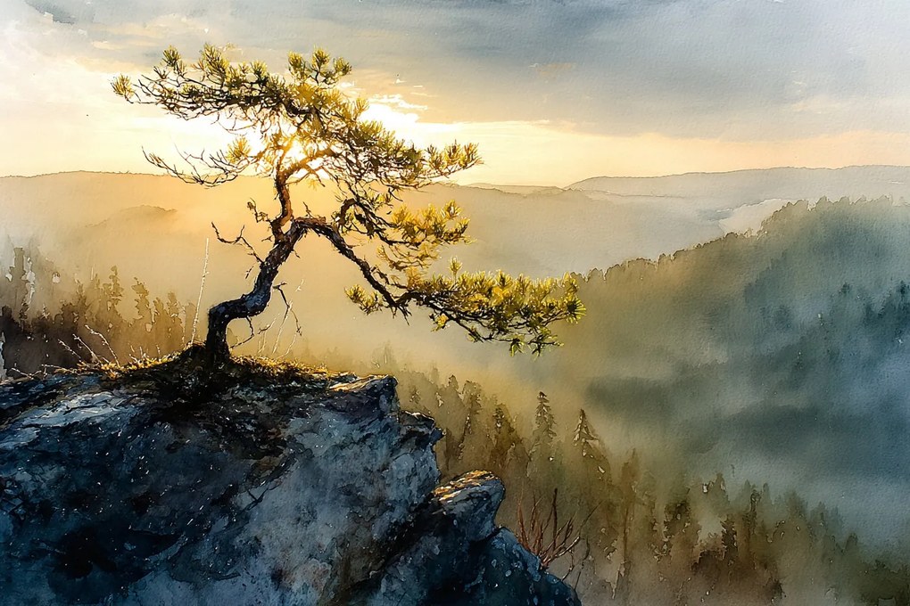 Fotótapéta Flizelina Lengyel Hegyek Pienina Sokolica Fenyő 254x184 ragasztó