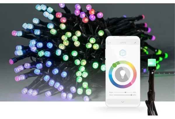 Nedis WIFILX01C84 - LED RGB Kültéri fényfüzér 84xLED/8 funkcióval 13m IP65 Wi-Fi Tuya