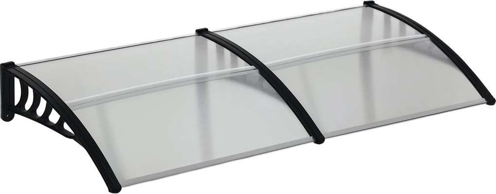 Outsunny Kültéri Napernyő 200x96cm, Polikarbonát és Alumínium Napernyő Erkélyekhez, Ablakokhoz és Ajtókhoz, Átlátszó | Aosom