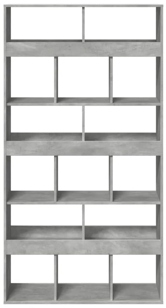 betonszürke szerelt fa könyvespolc 100 x 33 x 187,5 cm