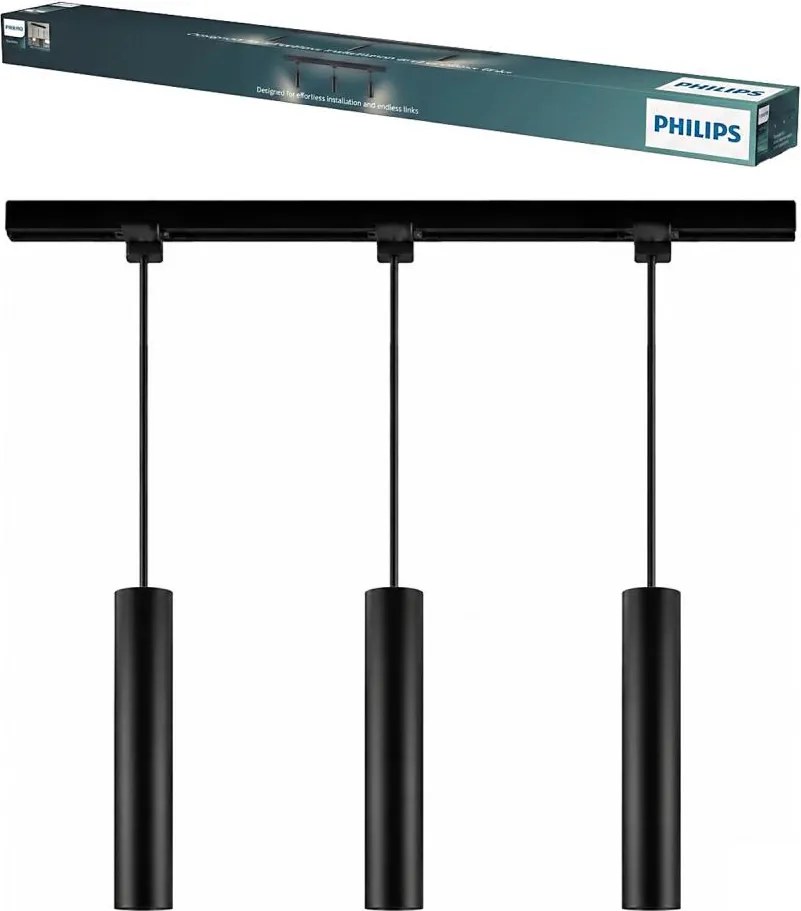 Philips - Kábelre akasztható csillár EASYLINK sínes rendszerhez 3xGU10/7W/230V 1m fekete