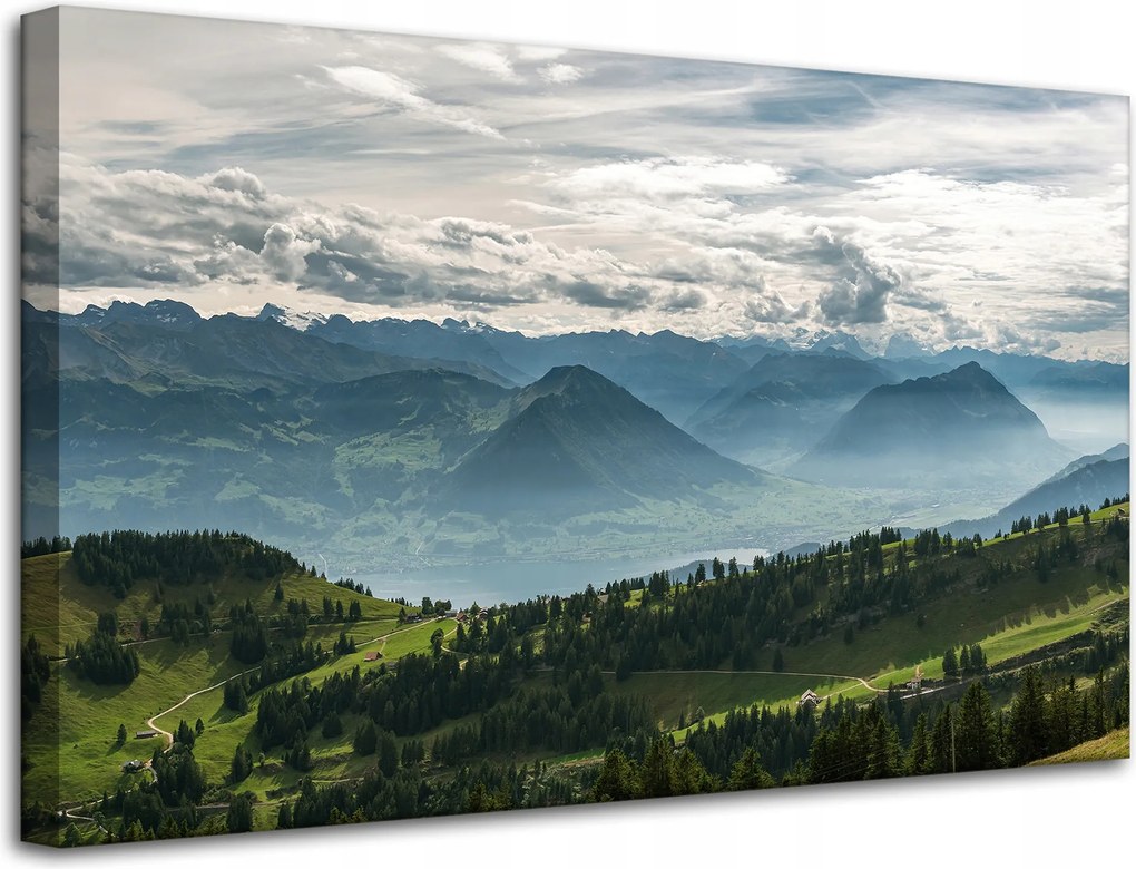 Vászonkép Hegyek Felhők Természet Erdők Természet 80x50 cm