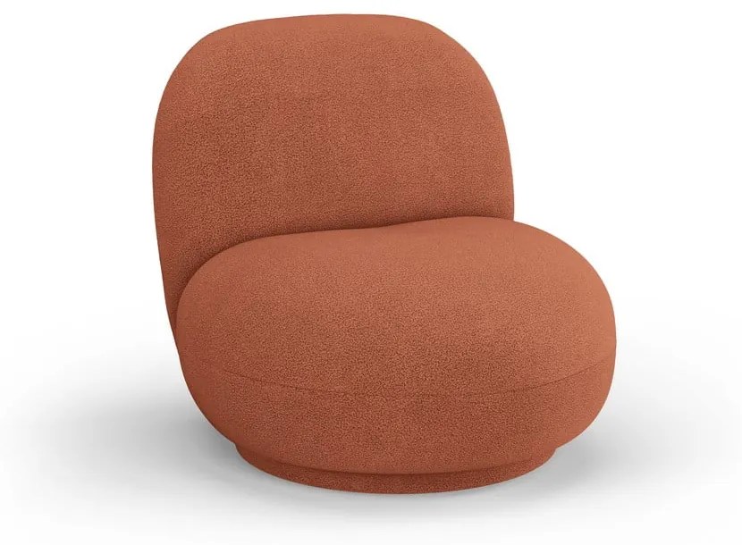 Téglavörös buklé fotel Chuck – Micadoni Home