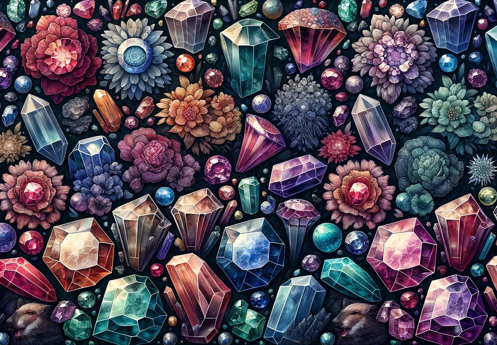 Fotótapéta - Virágos gyémántok (147x102 cm)