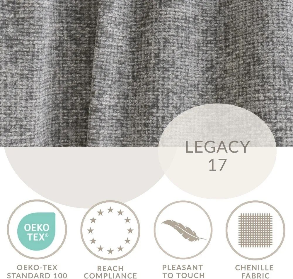 Szürke zsenília kinyitható-tárolóhelyes sarokkanapé (bal oldali-heverő résszel) Leon – Maison de Rêve