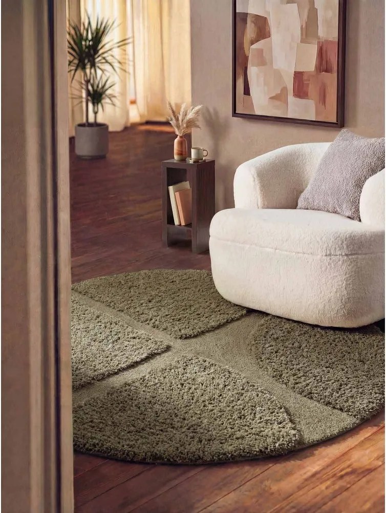 Khaki kézi szövésű kerek szőnyeg ø 160 cm Lambeth Jasper – Ted Baker