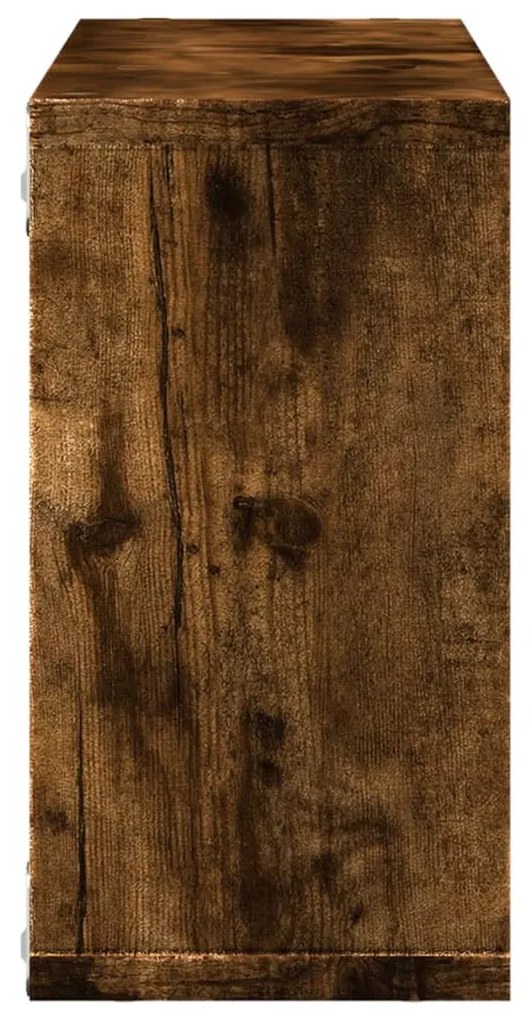 füstös tölgy színű szerelt fa fali szekrény 100 x 16 x 30 cm