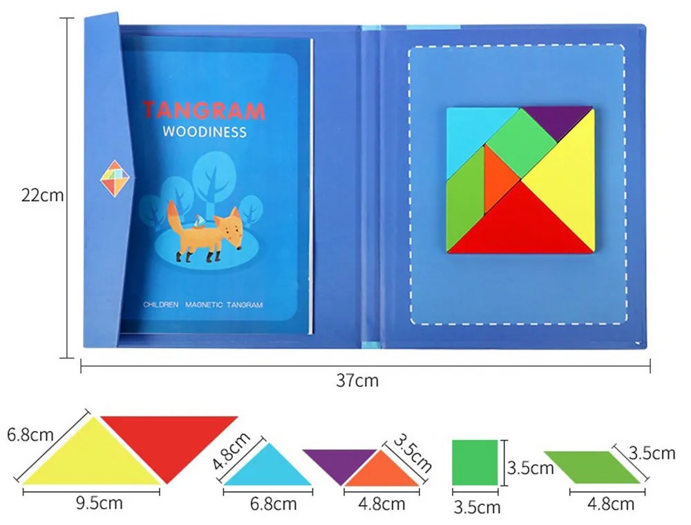 Mágneses tangram fajáték