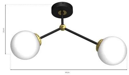Csillár JOY 2xE14/40W/230V fekete/arany