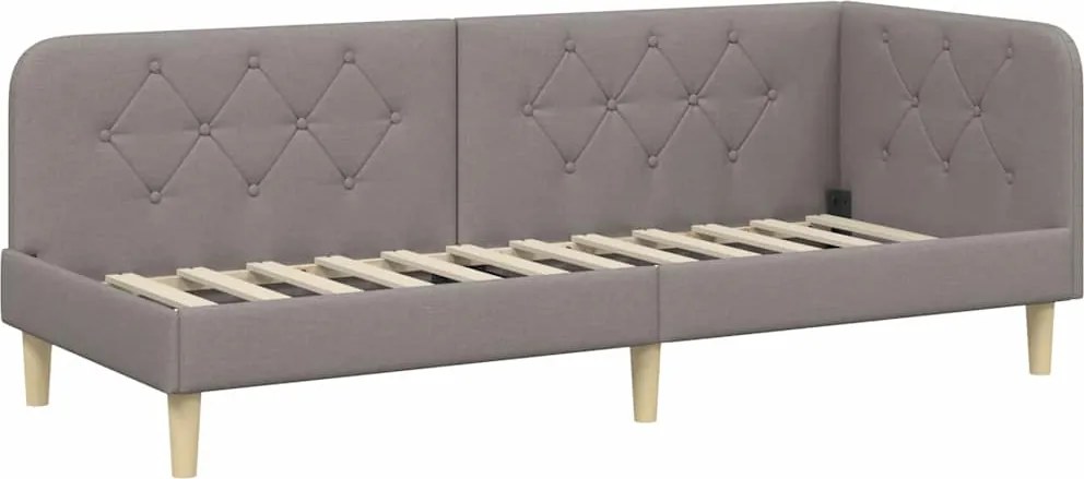 vidaXL Sarokágy keret fejtámlával Tópszínű 80 x 200 cm szövet