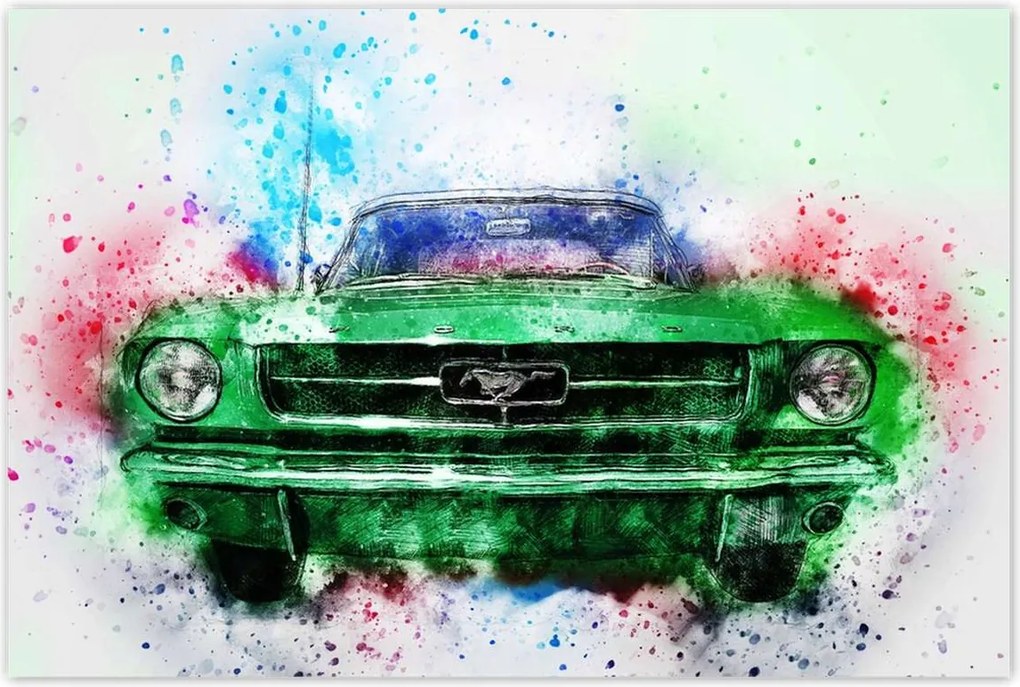 Poszterek 120x80 Zöld Mustang