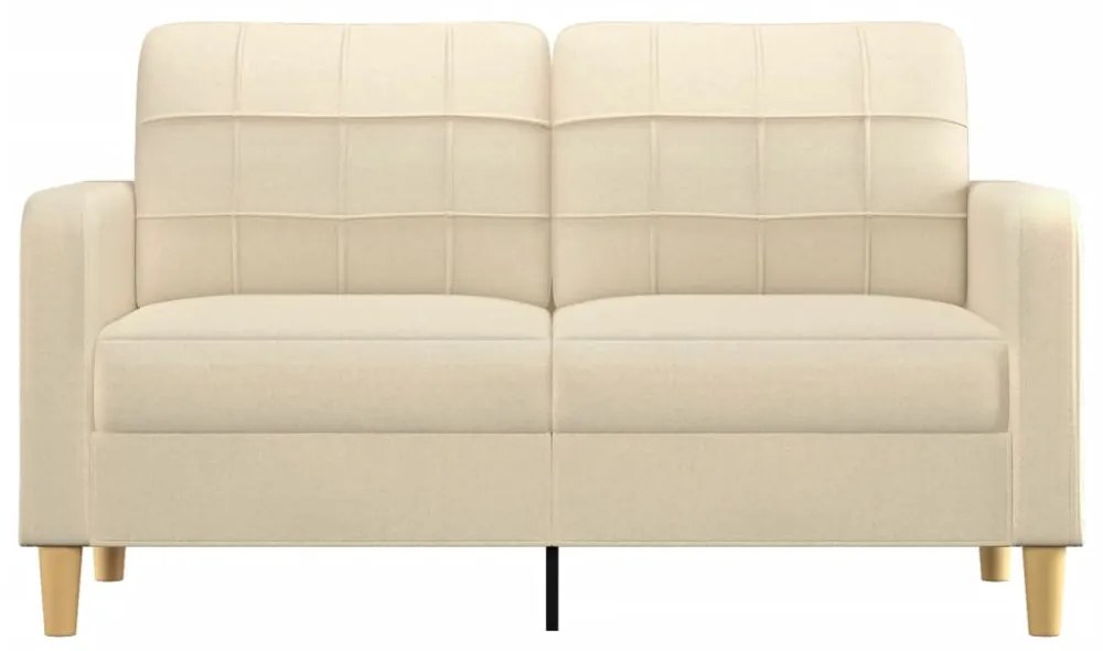 kétszemélyes krémszínű szövetkanapé 140 cm