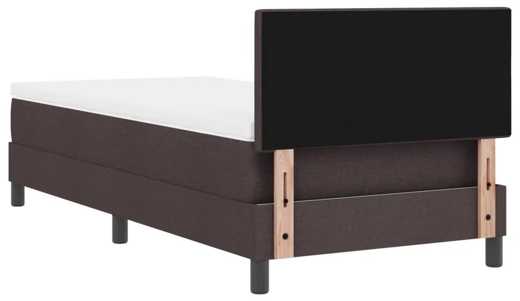 Boxspring Ágy Matraccal Sötétbarna 100x200 cm Szövet
