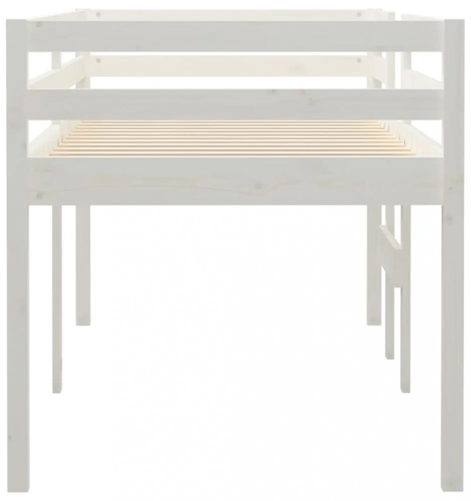 fehér tömör fenyőfa magasított ágy 75x190 cm