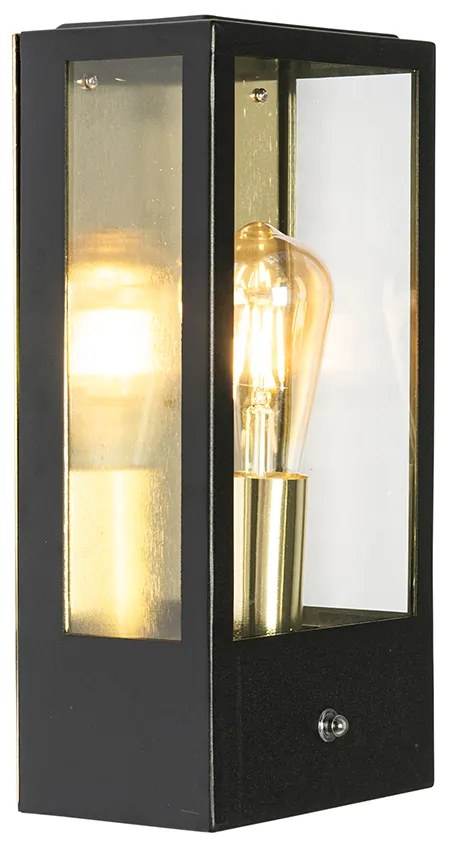 Kültéri fali lámpa fekete arannyal, szürkületi érzékelővel - Rotterdam