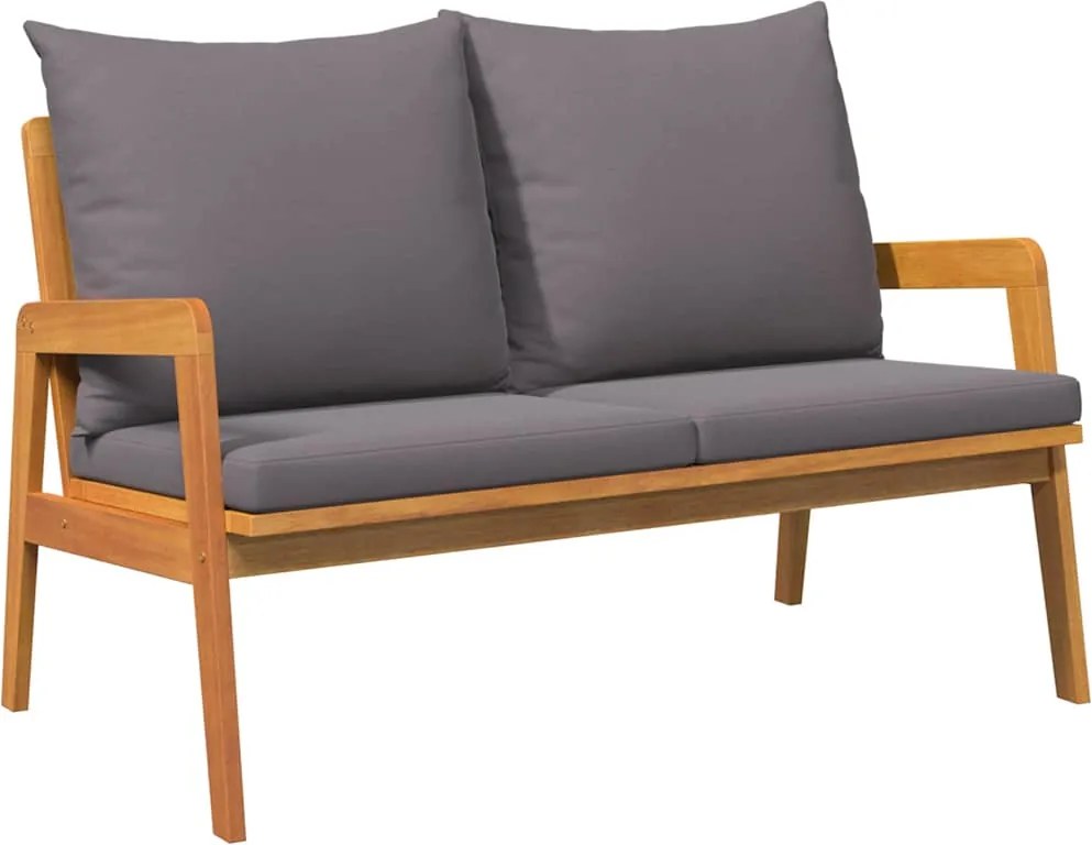 vidaXL Kerti pad párnával Olaj Természetes Tömör Akácfa