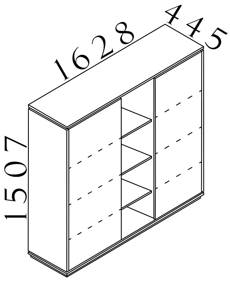 Creator magas szekrény 162,8 x 44,5 x 150,7 cm, antracit / fehér