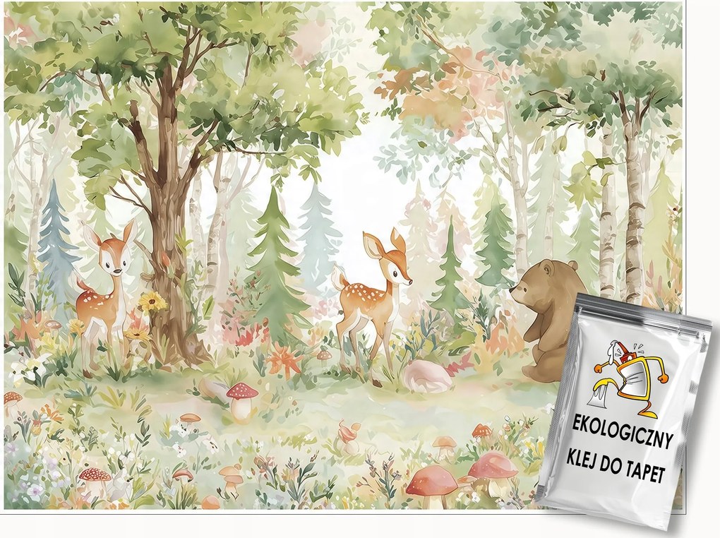 Fotótapéta Gyerekeknek Erdő Állatok Tapéta Gyerekszoba 150x105