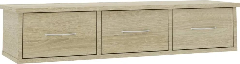vidaXL sonoma falra szerelhető szerelt fa fiókos polc 88x26x18,5 cm
