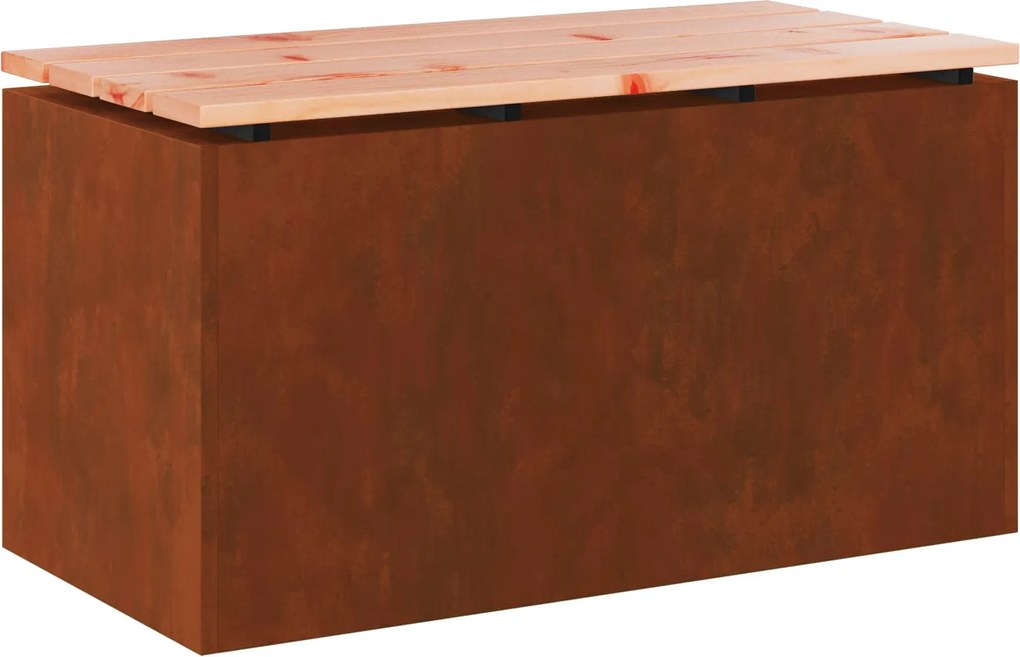 vidaXL Kerti pad Rozsdás 80 x 40 x 43 cm időjárásálló acél