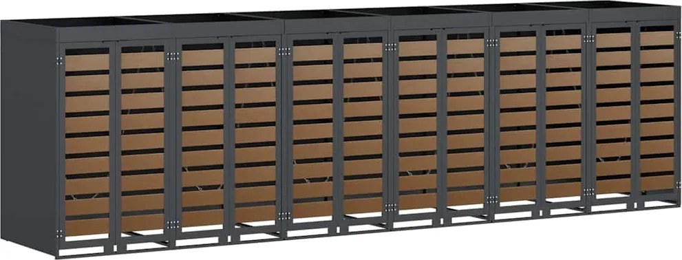 vidaXL Gurulós kuka tároló 3 kukához Antracit 340 x 77.5 x 115.5 cm