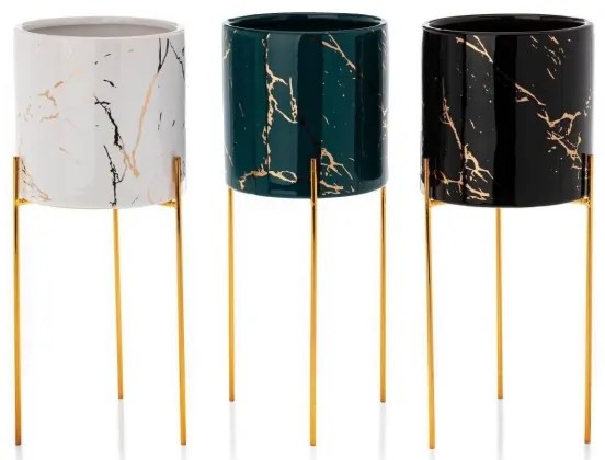 Virágállvány NILA 32,5x13 cm zöld/arany