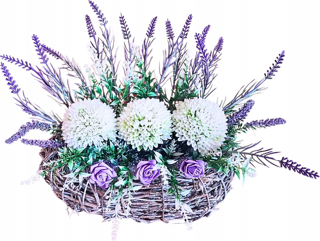 Művirág kompozíció hanga fokhagyma fa fedél Stanela