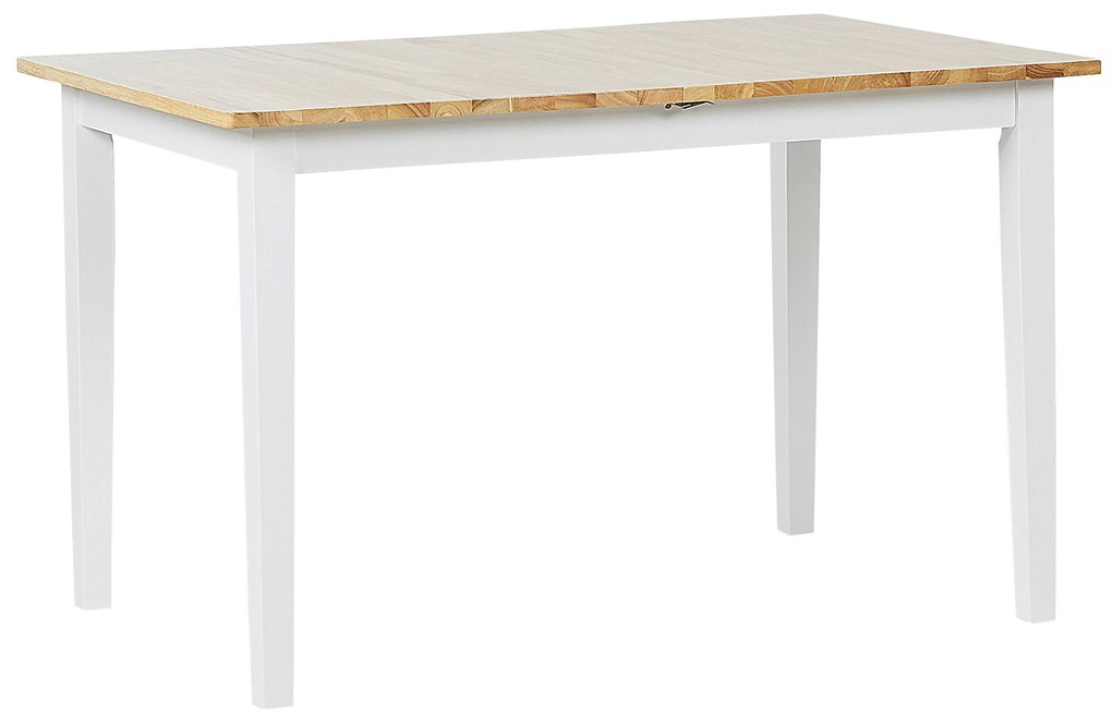 Természetes Fa És Fehér Bővíthető Étkezőasztal 120/150 x 80 cm HOUSTON Beliani
