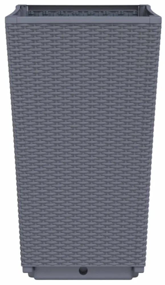 2 db kékszürke polipropilén kerti ültetőláda 32,5 x 32,5 x 57 cm