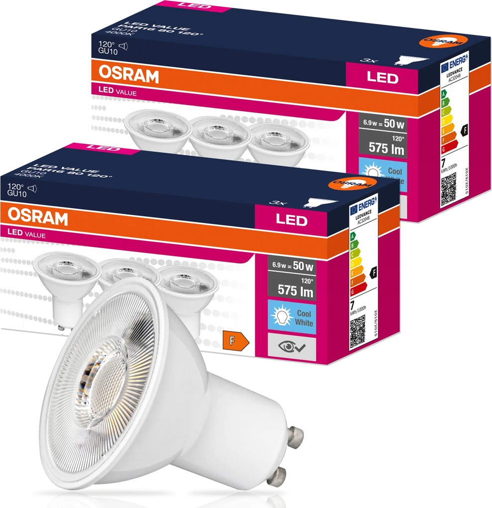 6x Led izzó GU10 6,9W 50W 575lm 120° Osram