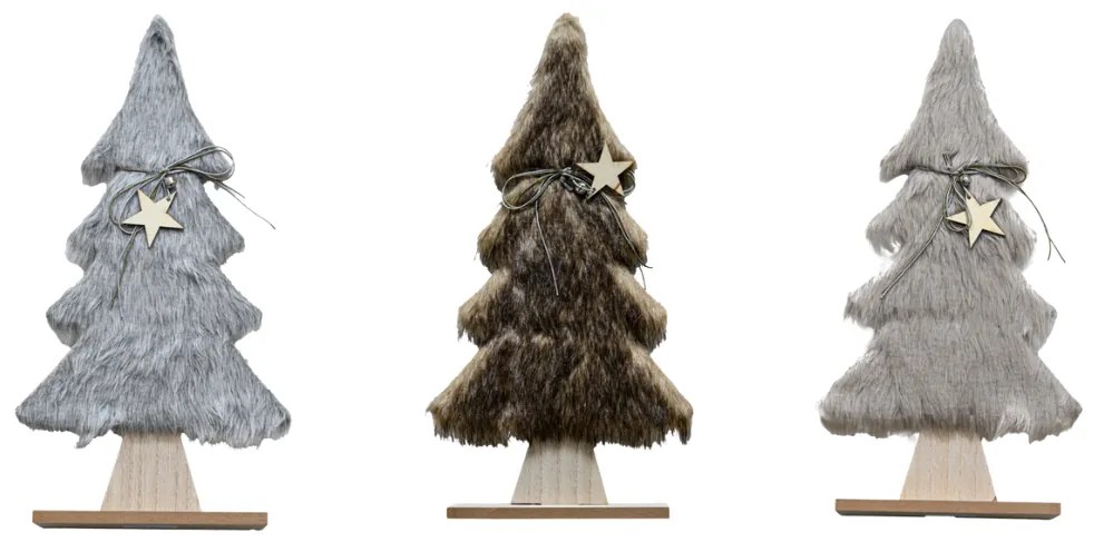 AKCIÓ Díszítő karácsonyfa szőrmével LUSH 41 cm - különböző színek II. osztály Termék színe: Barna