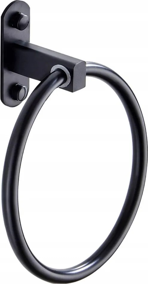 Fürdőszobai Törölközőtartó Kerek Szimpla 16 CM Fekete Loft Kör