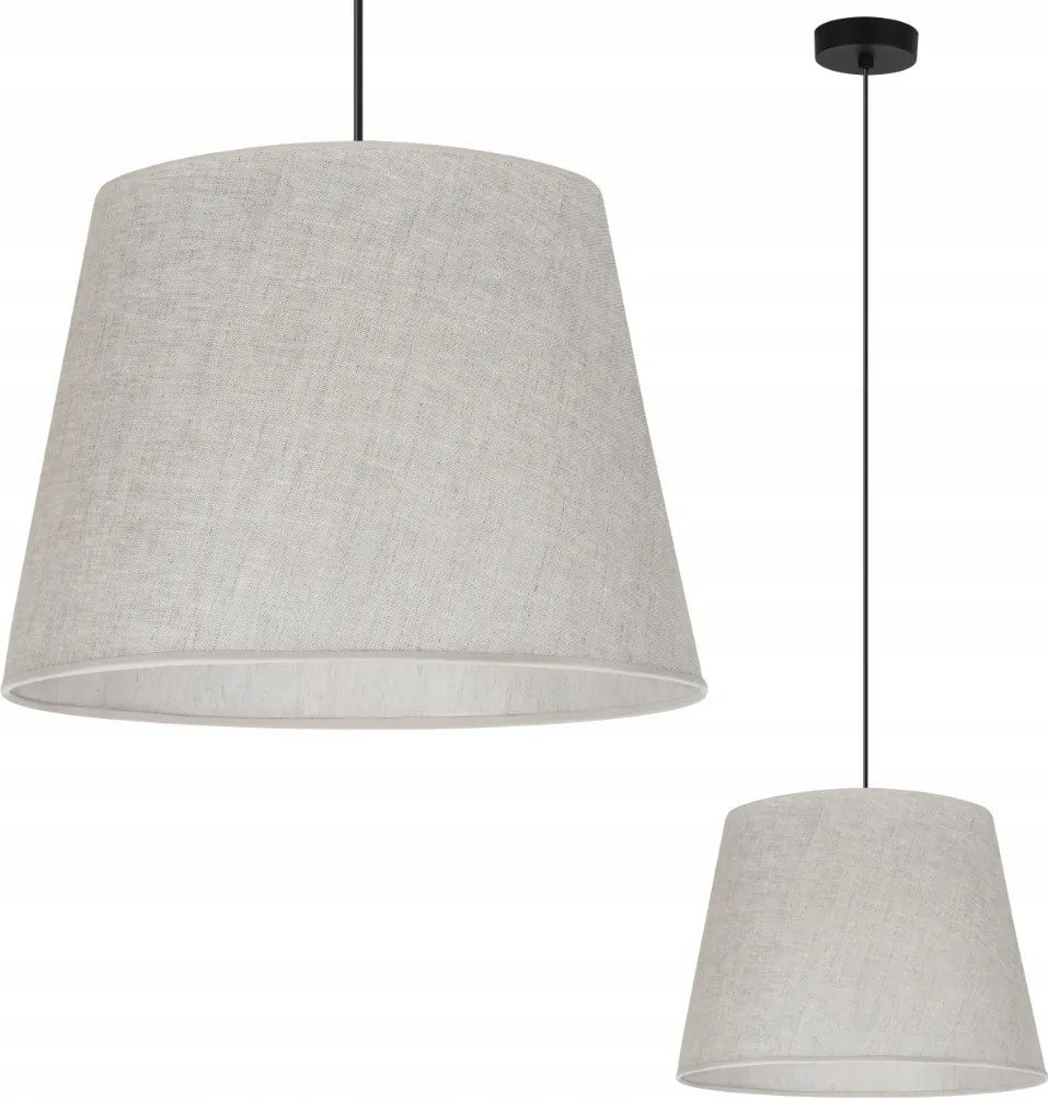 Mennyezeti Lámpa Lógó Szimpla Lámpabúra Kúp Bézs Krém Len Boho E27