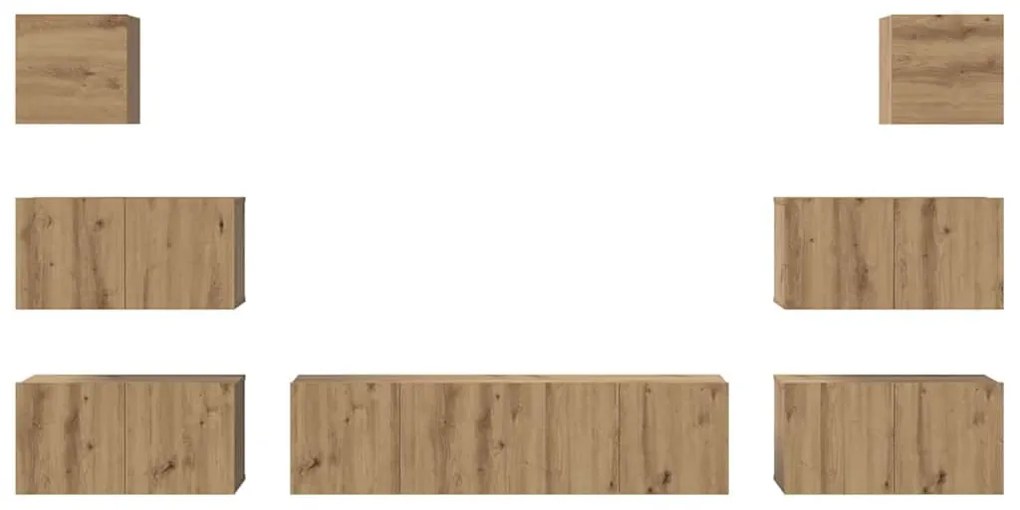 TV szekrény garnitúra 8 pcs kézműves tölgy 60 x 30 x 30 cm