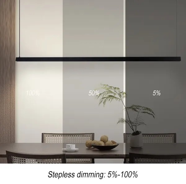 Immax NEO 07308L-LED dimmelhető, kábellel függesztett csillár MADEIRA 44W/230V Wi-Fi Tuya 202 cm fekete