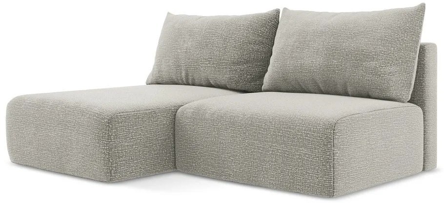 Világosszürke kinyitható-tárolóhelyes sarokkanapé (bal oldali) Kalena – Makamii
