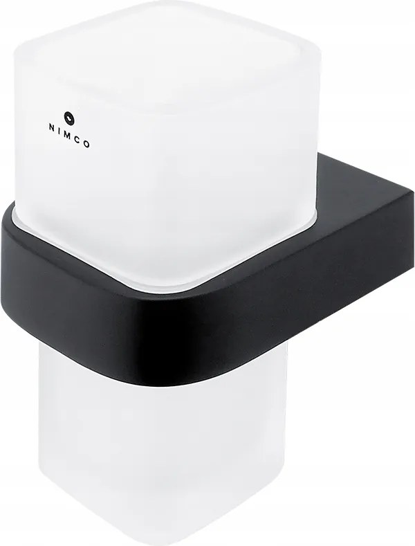 Nimco Nikau Black falra szerelhető fogkefe tartó matt üveg Nkc 30058H-90
