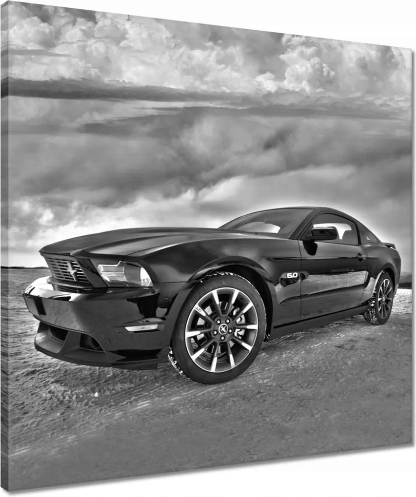 Vászonkép 50x50 Ford Mustang a hóban Autó Klasszikus Made in Usa