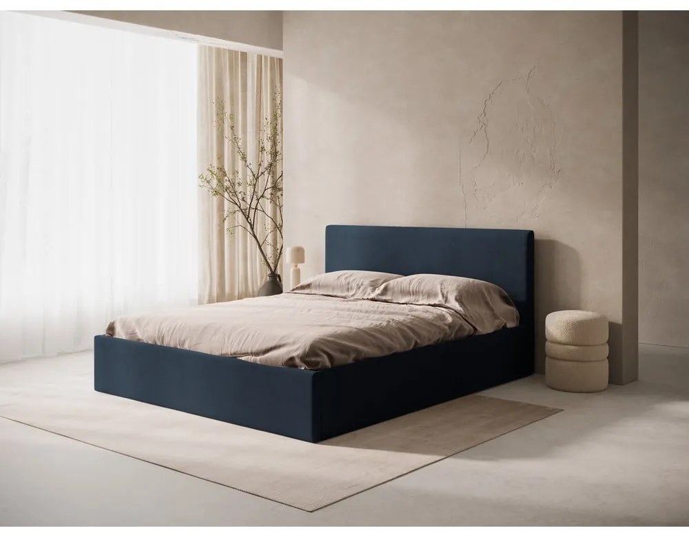 Sötétkék kárpitozott ágytámla 150,5x100 cm Remo – Micadoni