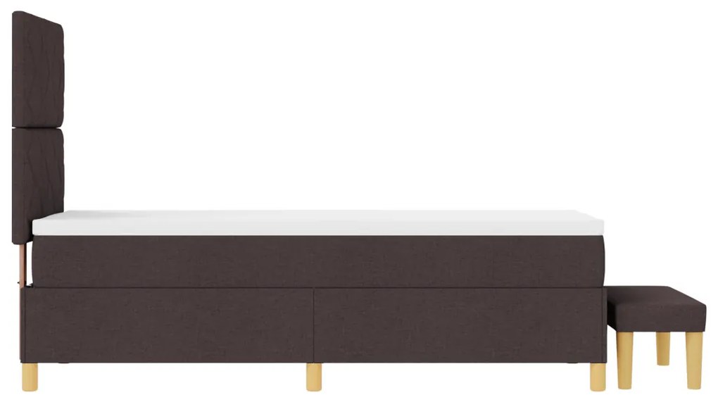 Bonell rugós ágy matraccal és paddal Sötétbarna 80x200 cm Szövet