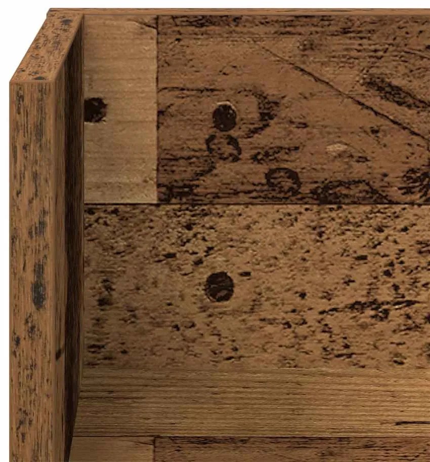 2 db antik fa színű szerelt fa fali polc 75 x 16,5 x 16,5 cm