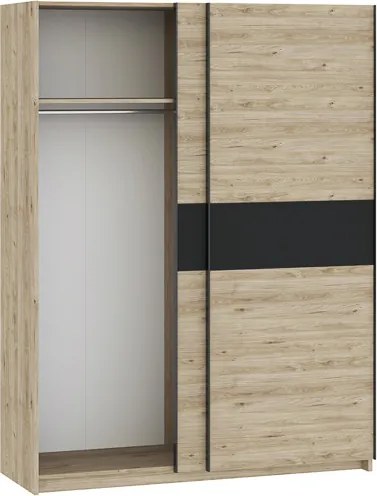 BERNO ruhásszekrény, 150 cm | Jackson hickory tölgy + Antracit