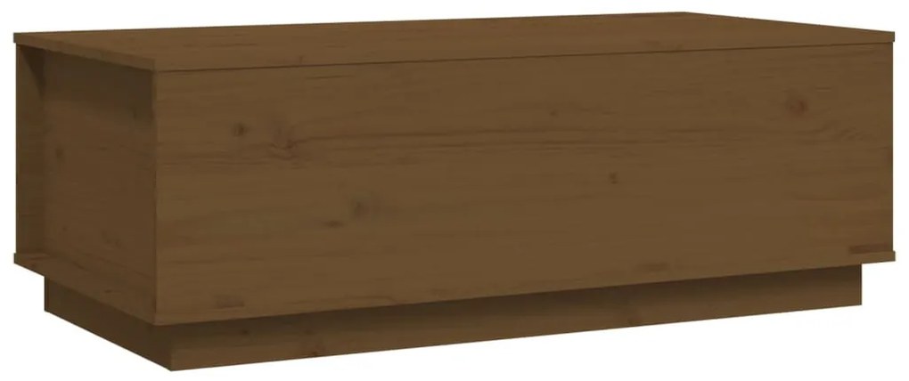 Mézbarna tömör fenyőfa dohányzóasztal 100 x 50 x 35 cm