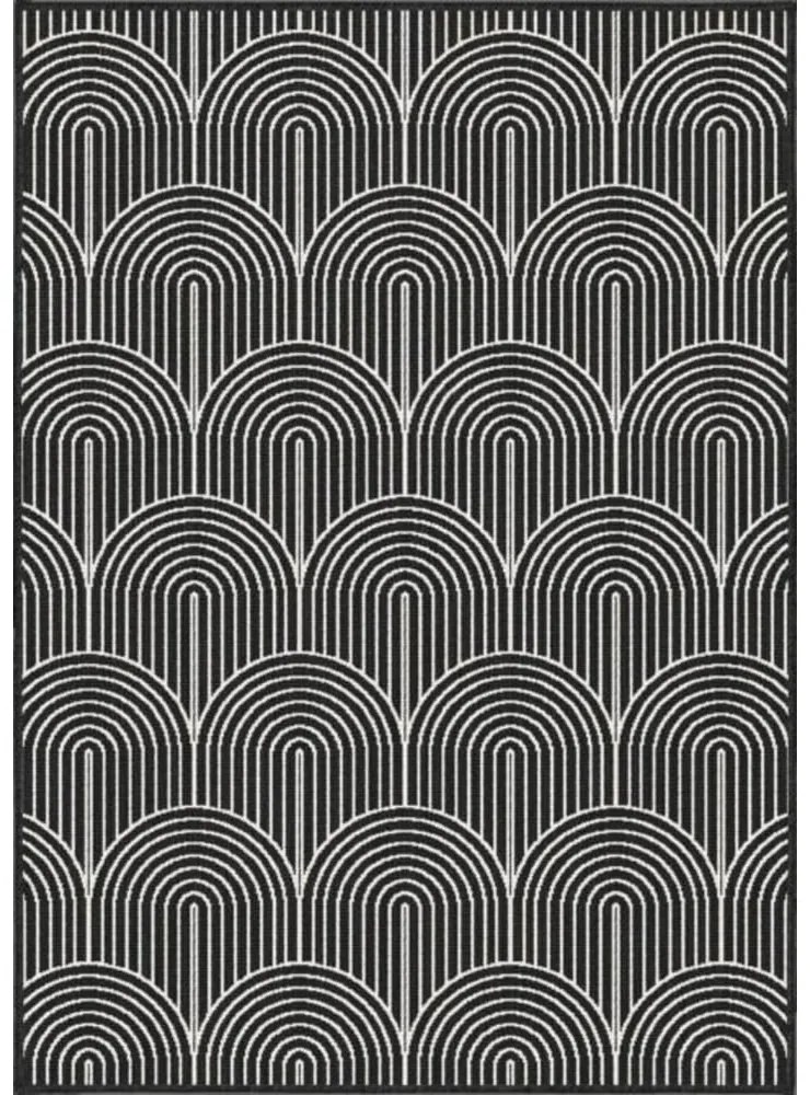 Fekete-fehér kültéri szőnyeg 80x150 cm Pangli Black – Hanse Home