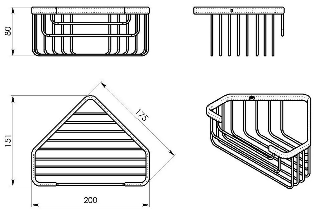 GEDY 2483-02 Smart sarokpolc zuhanyzóhoz, 20 x 8 x 15,1 cm, fehér