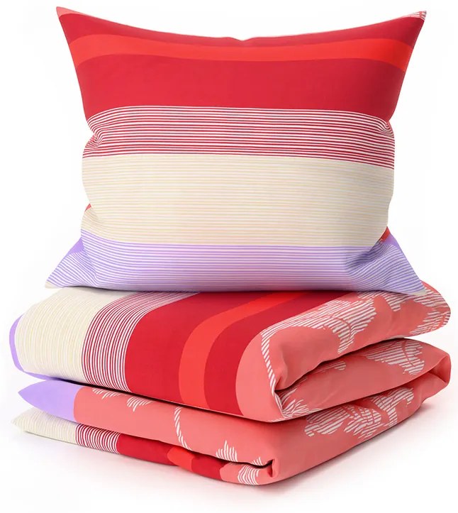 Renforcé pamut ágynemű IMARA piros Ágyneműhuzat mérete: 2 db 80 x 80 cm | 200 x 200 cm